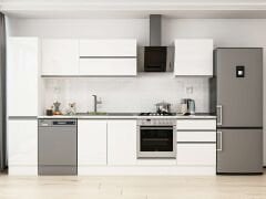 Alvinka 305X210 Cm High Gloss Mutfak Dolabı Mb-E80B45S60-2 High Gloss | Beyaz - Mdf