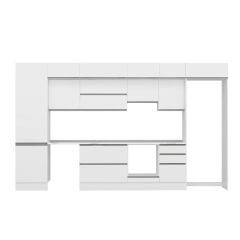 Alvinka 400X240 Cm High Gloss Mutfak Dolabı Mbb-E90B60S50-1 High Gloss | Beyaz - Mdf