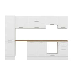 Alvinka 290X210 Cm Klasik Mebran Mutfak Dolabı Mb-E80B45S45-1 Mebran | Beyaz - Suntalam