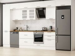 Alvinka 400X240 Cm Klasik Mebran Mutfak Dolabı Beyaz Beyaz Mbb-E90B50S60-3 Mebran | Beyaz - Suntalam