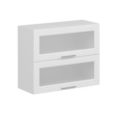 Alvinka Mutfak Modül Mbr_C Üst 2Yk1R 90-H72Cm Dolap  Cam Beyaz Beyaz Mdf