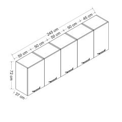 Minar 245 Cm Mutfak Dolabı Beyaz 245-B3-Üst Modül