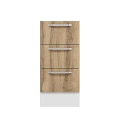 Alvinka Mutfak Modül Duz Alt 3Ç Nray 40Cm Dolap Beyaz Dore Suntalam