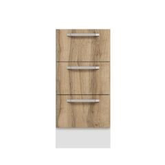 Alvinka Mutfak Modül Duz Alt 3Ç Nray 40Cm Dolap Beyaz Dore Mdf