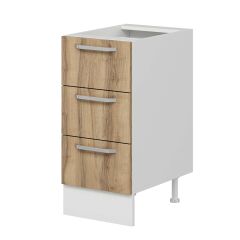 Alvinka Mutfak Modül Duz Alt 3Ç Nray 40Cm Dolap Beyaz Dore Mdf