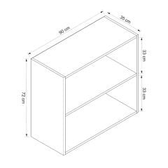Alvinka Mutfak Modül Mbr_C Üst 2Yk1R 90-H72Cm Dolap Cam Beyaz Kumtaşı Mdf