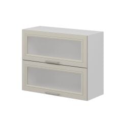 Alvinka Mutfak Modül Mbr_C Üst 2Yk1R 90-H72Cm Dolap Cam Beyaz Kumtaşı Mdf