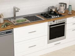 Alvinka 400X240 Cm Klasik Mebran Mutfak Dolabı Beyaz Beyaz Mbb-E90B50S60-3 Mebran | Beyaz - Mdf