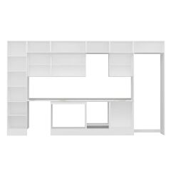 Alvinka 400X240 Cm Klasik Mebran Mutfak Dolabı Beyaz Beyaz Mbb-E90B50S60-3 Mebran | Beyaz - Mdf