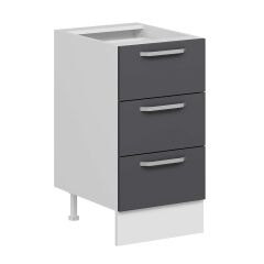 Alvinka Mutfak Modül Duz Alt 3Ç Nray 45Cm Dolap Beyaz Antrasit Suntalam