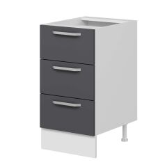 Alvinka Mutfak Modül Duz Alt 3Ç Nray 45Cm Dolap Beyaz Antrasit Suntalam