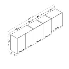 Minar 245 Cm Mutfak Dolabı Beyaz 245-B8-Üst Modül