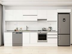 Alvinka 400X222 Cm High Gloss Mutfak Dolabı Mb-E90S50S60-1 High Gloss | Beyaz - Mdf