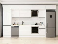 Alvinka 400X240 Cm High Gloss Mutfak Dolabı Mbb-E90B60S50-2 High Gloss | Beyaz - Mdf