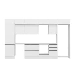 Alvinka 400X240 Cm High Gloss Mutfak Dolabı Mbb-E90B60S50-2 High Gloss | Beyaz - Mdf