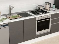 Alvinka 305X210 Cm High Gloss Mutfak Dolabı Mb-E80B45S60-3 High Gloss | Antrasit - Suntalam