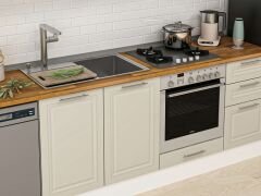 Alvinka 290X210 Cm Klasik Mebran Mutfak Dolabı Mb-E80B45S45-1 Mebran | Kumtaşı - Mdf