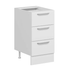 Alvinka Mutfak Modül Duz Alt 3Ç Nray 45Cm Dolap Beyaz Beyaz Suntalam