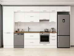 Alvinka 390X240 Cm Klasik Mebran Mutfak Dolabı Beyaz Beyaz Mbb-E90B60S40-1 Mebran | Beyaz - Suntalam