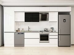 Alvinka 400X240 Cm High Gloss Mutfak Dolabı Mbb-E90B60S50-3 High Gloss | Beyaz - Suntalam