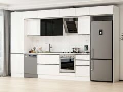 Alvinka 400X240 Cm High Gloss Mutfak Dolabı Mbb-E90B60S50-3 High Gloss | Beyaz - Suntalam