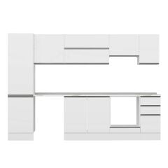 Alvinka 290X210 Cm High Gloss Mutfak Dolabı Mb-E80B50S40-1 High Gloss | Beyaz - Mdf