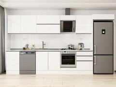 Alvinka 400X222 Cm High Gloss Mutfak Dolabı Mb-E90S50S60-2 High Gloss | Beyaz - Mdf