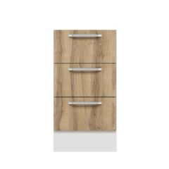 Alvinka Mutfak Modül Duz Alt 3Ç Nray 45Cm Dolap Beyaz Dore Mdf