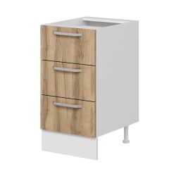 Alvinka Mutfak Modül Duz Alt 3Ç Nray 45Cm Dolap Beyaz Dore Mdf