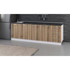 Minar 245 Cm Mutfak Dolabı Beyaz Dore 245-D3-Alt Modül