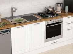 Alvinka 290X210 Cm Klasik Mebran Mutfak Dolabı Mb-E80B45S45-2 Mebran | Beyaz - Mdf