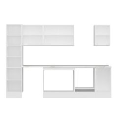 Alvinka 290X210 Cm Klasik Mebran Mutfak Dolabı Mb-E80B45S45-2 Mebran | Beyaz - Mdf