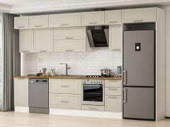 Alvinka 365X240 Cm Klasik Mebran Mutfak Dolabı Mb-E80S45S40-2 Mebran | Kumtaşı - Mdf