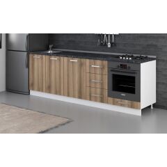 Minar 245 Cm Mutfak Dolabı Beyaz Dore 245-D4-Alt Modül