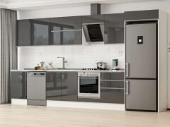 Alvinka 400X222 Cm High Gloss Mutfak Dolabı Mb-E90S50S60-2 High Gloss | Antrasit - Mdf