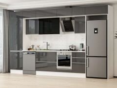 Alvinka 400X240 Cm High Gloss Mutfak Dolabı Mbb-E90B60S50-3 High Gloss | Antrasit - Mdf