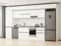 Alvinka 410X240 Cm High Gloss Mutfak Dolabı Mbb-E90B60S60-1 High Gloss | Beyaz - Suntalam