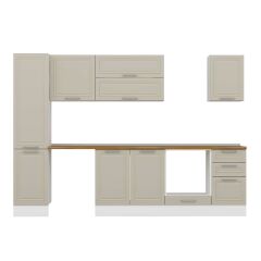 Alvinka 290X210 Cm Klasik Mebran Mutfak Dolabı Mb-E80B45S45-2 Mebran | Kumtaşı - Mdf