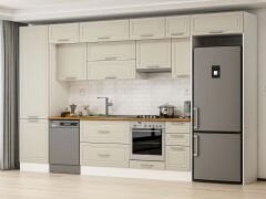 Alvinka 390X240 Cm Klasik Mebran Mutfak Dolabı Beyaz Beyaz Mbb-E90B60S40-1 Mebran | Kumtaşı - Mdf