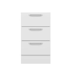 Alvinka Mutfak Modül Duz Alt 3Ç Nray 50Cm Dolap Beyaz Beyaz Suntalam