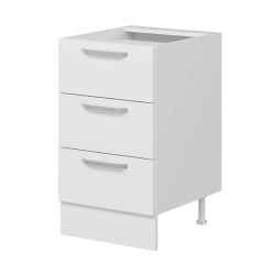 Alvinka Mutfak Modül Duz Alt 3Ç Nray 50Cm Dolap Beyaz Beyaz Suntalam