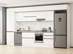 Alvinka 410X240 Cm High Gloss Mutfak Dolabı Mbb-E90B60S60-1 High Gloss | Beyaz - Mdf