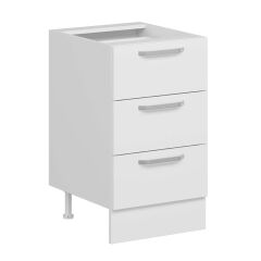 Alvinka Mutfak Modül Duz Alt 3Ç Nray 50Cm Dolap Beyaz Beyaz Mdf