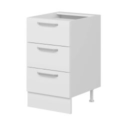 Alvinka Mutfak Modül Duz Alt 3Ç Nray 50Cm Dolap Beyaz Beyaz Mdf