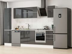 Alvinka 290X210 Cm High Gloss Mutfak Dolabı Mb-E80B50S40-2 High Gloss | Antrasit - Suntalam