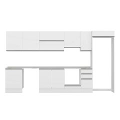 Alvinka 390X222 Cm High Gloss Mutfak Dolabı Mb-E90S60S40-1 High Gloss | Beyaz - Suntalam