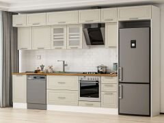 Alvinka 365X240 Cm Klasik Mebran Mutfak Dolabı Mb-E80S45S40-3 Mebran | Kumtaşı - Mdf