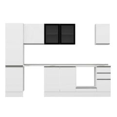 Alvinka 290X210 Cm High Gloss Mutfak Dolabı Mb-E80B50S40-3 High Gloss | Beyaz - Mdf