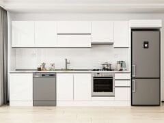 Alvinka 390X222 Cm High Gloss Mutfak Dolabı Mb-E90S60S40-1 High Gloss | Beyaz - Mdf