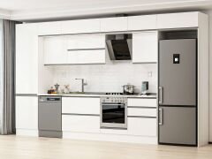 Alvinka 410X240 Cm High Gloss Mutfak Dolabı Mbb-E90B60S60-2 High Gloss | Beyaz - Mdf